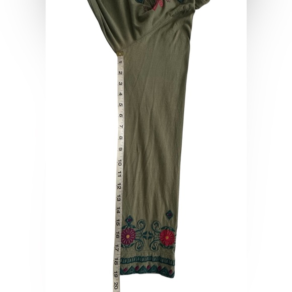 Johnny Was Olive Green Long Sleeve Floral Embroidery Button Cardigan Size Large - Picture 12 of 12